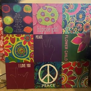 Hippie girl wall art